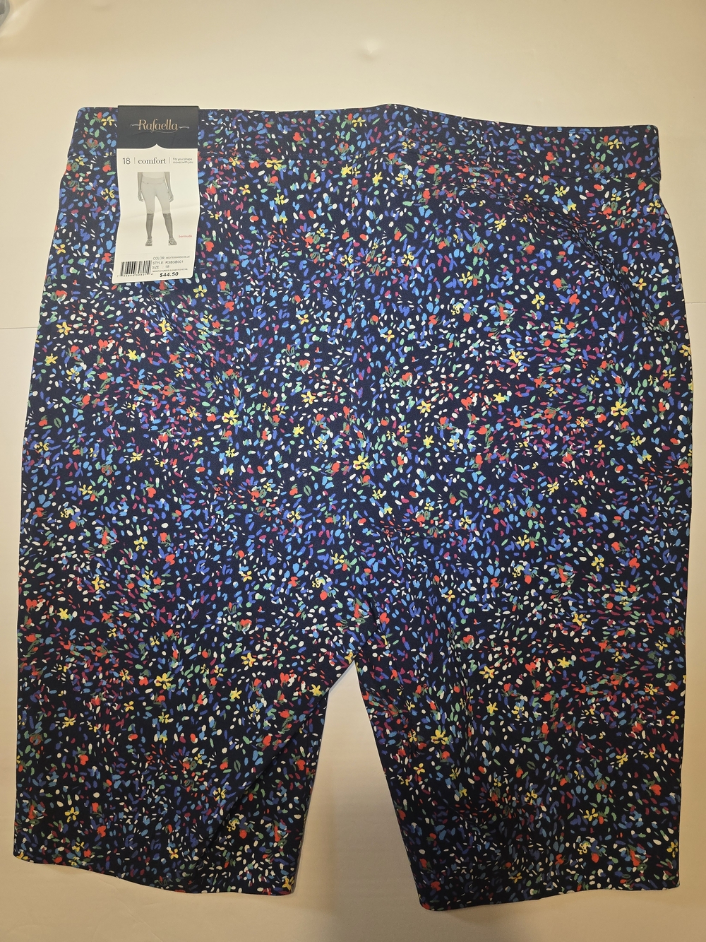 Rafaella Navy Multicolor Confetti Pull-On Shorts